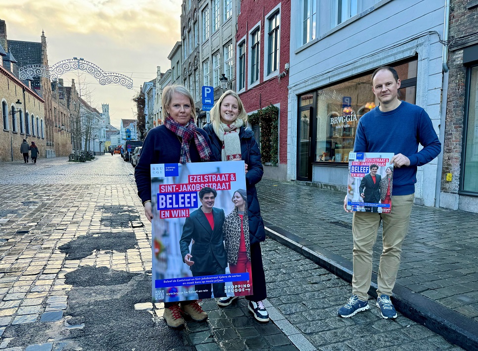 Stad Brugge lanceert campagne ter ondersteuning van handelaars Ezelstraat en Sint-Jakobsstraat tijdens werkzaamheden