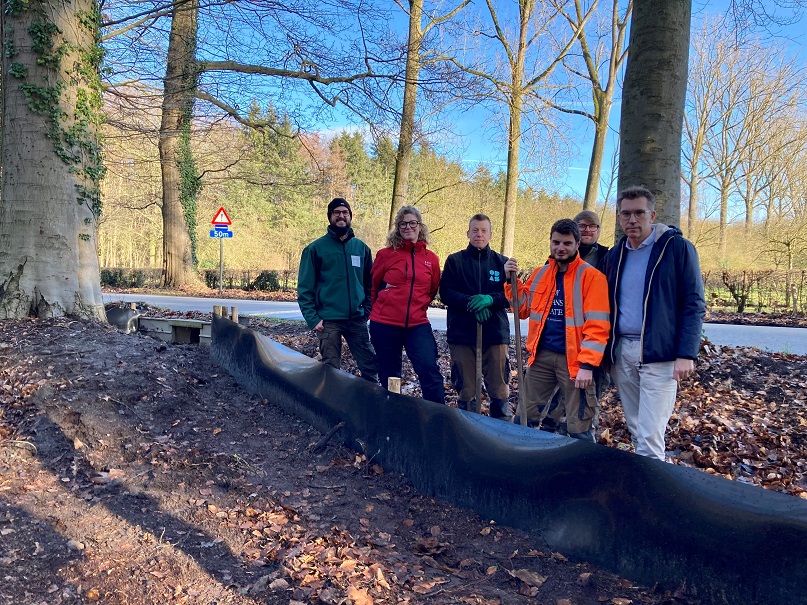 1 kilometer lange geleidingswanden langs Zeeweg in Brugge maken amfibieëntunnels hele jaar door bruikbaar