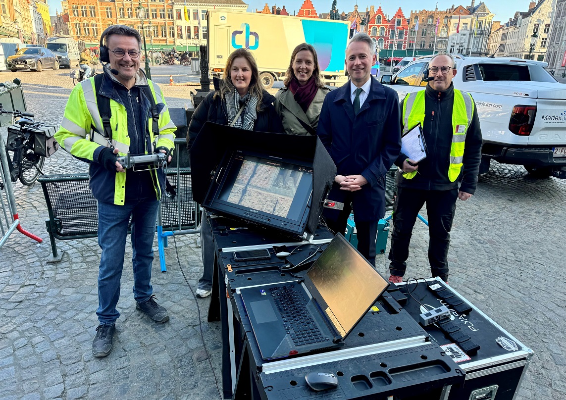 Drone-opnames van Brugse Belfort in functie van opmaak orthofoto’s